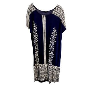 Lucky Brand 1X Women's Dress Blue Plus Size 14W 16W